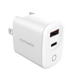 NUPOWER 30W Dual Port Power Adapter White