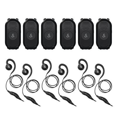 Pack de 6 radios professionnelles Cobra PX280 avec casques