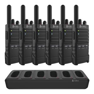 Cobra PX650 Prof FRS Two-Way Radio 6 Pack w / Dock