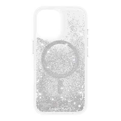 Case-Mate Waterfall Case with MagSafe for iPhone 16, Silver Case-Mate Waterfall Case with MagSafe for iPhone 16, Silver