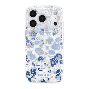 Coque Kate Spade pour iPhone 17 - Fleurs bleues - avec MagSafe