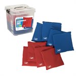 Lot de 8 poches de rechange pour Cornhole de Triumph 8 poches (6"x6", 12.5oz) en microfibre avec bac – Rouge et bleue