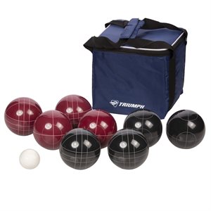 TRIUMPH 100mm Outdoor Resin Bocce Game Set - Red / Blue