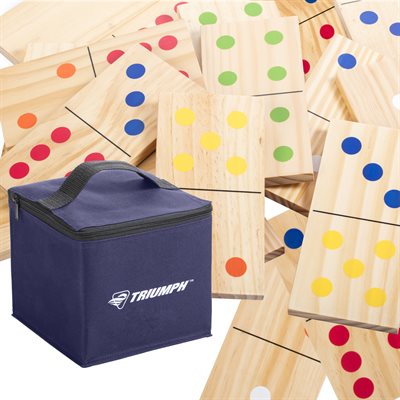 Ens. dominos en bois de pin 28 pcs pelouse TRIUMPH