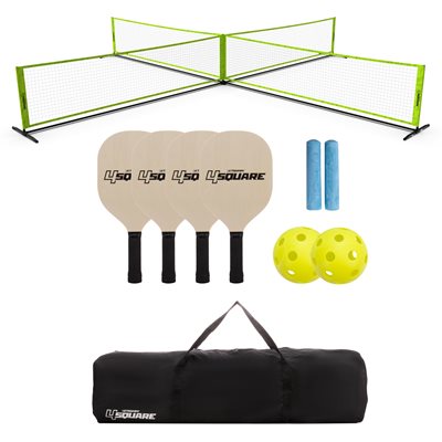 TRIUMPH 4 Square Paddle Pickleball Outdoor Game Net Set with Carry-On Bag TRIUMPH 4 Square Paddle Pickleball Outdoor Game Net Set with Carry-On Bag