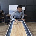 AMERICAN LEGEND 9' Kirkwood 2-in-1 LED Light Up Shuffleboard / Bowling Game Room Table