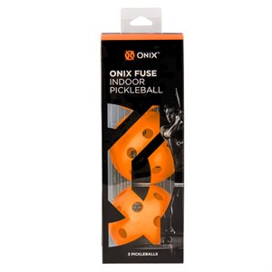 ONIX Fuse Lot de 3 boules de pickleball d'intérieur, orange
