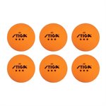 STIGA 3-Star Orange Table Tennis Balls (6-Pack)