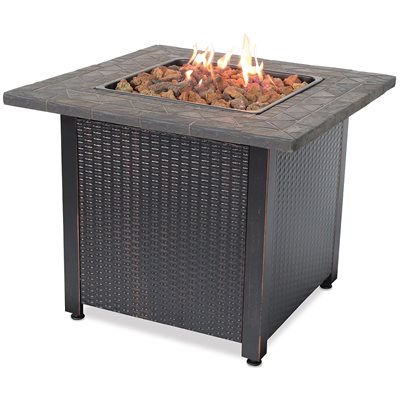 Table foyer extérieur au gaz Endless Summer de 30” avec manteau en résine