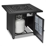 Foyer extérieur au propane avec manteau en acier
