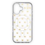 iDeal of Sweden Clear Fashion Case with MagSafe for iPhone 16, Golden Hearts 