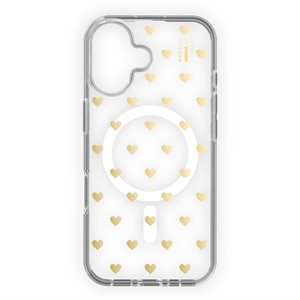 iDeal of Sweden Clear Fashion Case with MagSafe for iPhone 16, Golden Hearts 