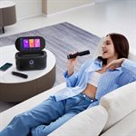 Ikarao - Machine de karaoké portable avec affichage des paroles, écran 10,1", 280 W, 2+2 canaux, 2 micros sans fil, égaliseur Autotune, HDMI pour télé