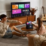 Ikarao - Machine de karaoké portable avec affichage des paroles, écran 10,1", 280 W, 2+2 canaux, 2 micros sans fil, égaliseur Autotune, HDMI pour télé