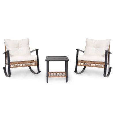 Lausaint 3 Piece Patio Outdoor Conversation Set 