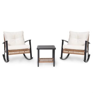 Lausaint 3 Piece Patio Outdoor Conversation Set 