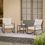 Lausaint 3 Piece Patio Outdoor Conversation Set 