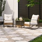 Lausaint 3 Piece Patio Outdoor Conversation Set 