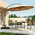 Parasol de terrasse Lausaint de 3,35 m avec base -Beige 