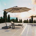 Parasol de terrasse Lausaint de 3,35 m avec base -Beige 