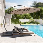 Parasol de terrasse Lausaint de 3,35 m avec base -Beige 