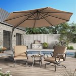 Parasol de terrasse Lausaint de 3,35 m avec base -Beige 