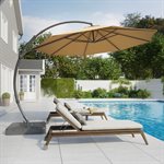 Parasol de terrasse Lausaint de 3,35 m avec base -Beige 
