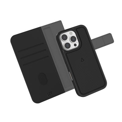 Libratel 2 -in-1 Switch MagSafe Portefeuille Étui pour iPhone 16 Pro, noir