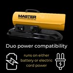  Chauffrette Master de 80 000 BTU à air pulsé au kérosène / diesel avec thermostat - Batterie non incluse