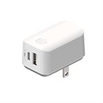 Chargeur mural Scosche 32 W double USB-C / USB-A blanc
