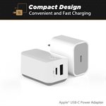 Chargeur mural Scosche 32 W double USB-C / USB-A blanc