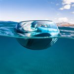 Speaqua - Haut-parleur Bluetooth portable étanche Barnacle Vibe 3.0 avec stockage intégré (2 000 chansons) - Bleu marée