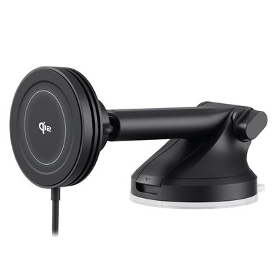 iOttie - Velox Qi2 Wireless Dashboard & Windshield Car Mount for Mobile Phones - Carbon Black